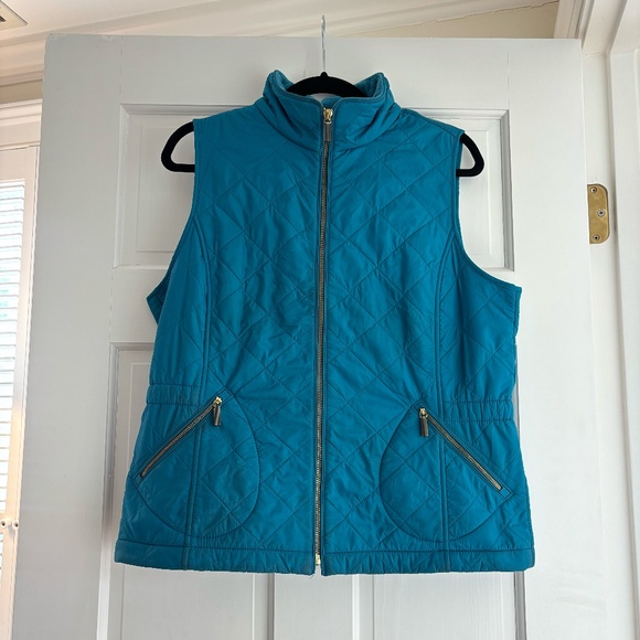 Like New Talbot’s Women's Fleece Lined Turquoise Vest Size Medium - Picture 1 of 6